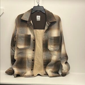 Zara Multitone Plaid Shirt Jacket